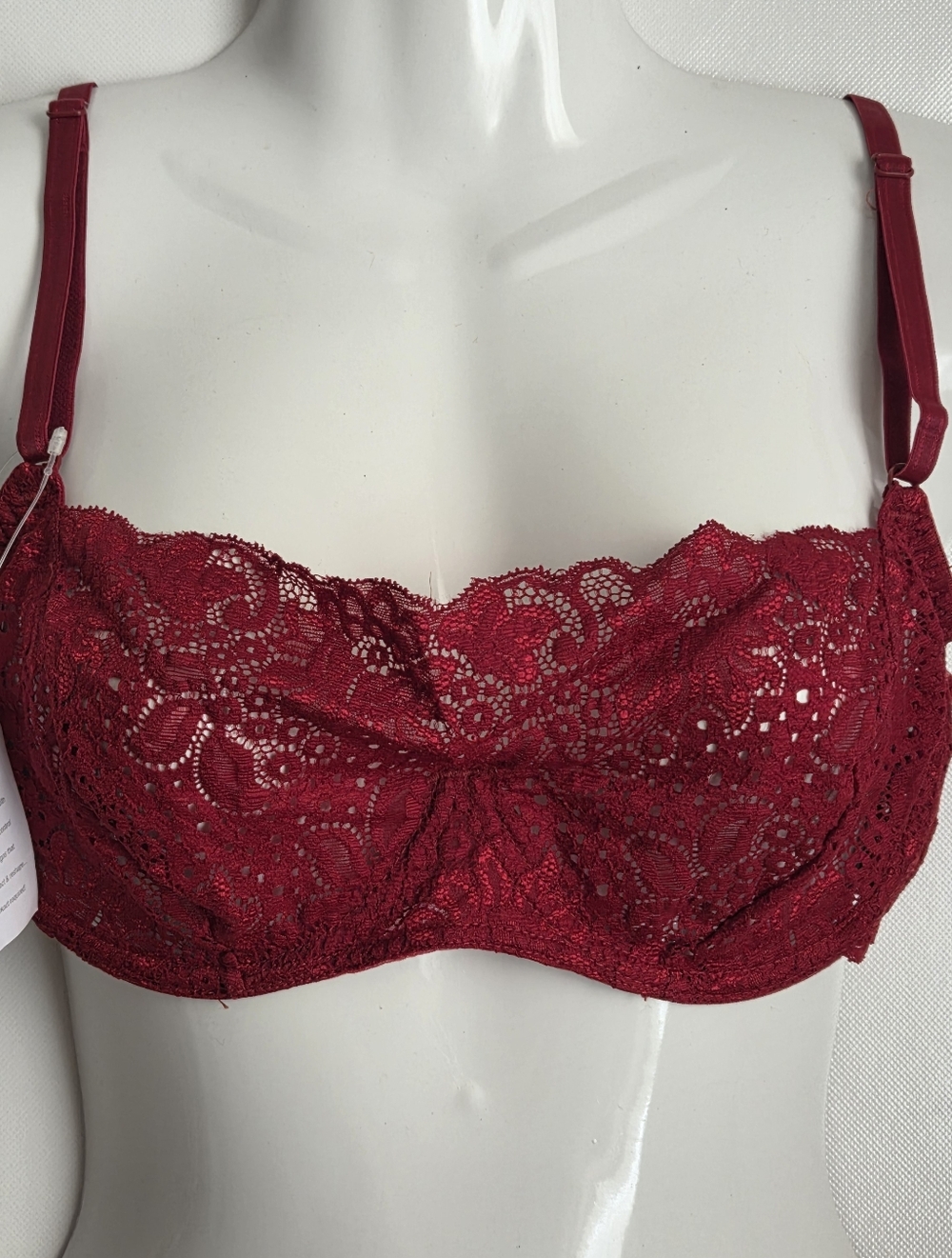 Shape FX Peek A Boo Bra Red XL Lace Underwire L0013